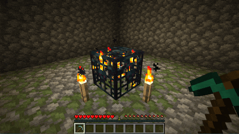 mine spawners, minecraft break spawner